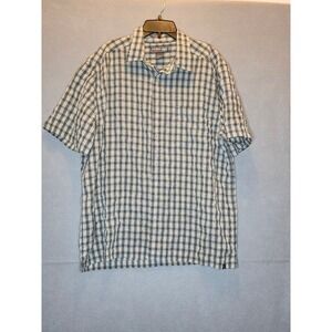 Urban Up Pipeline Mens Large Grey Plaid Short Sleeve Button Up Shirt Casual Pock